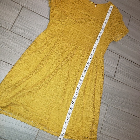 Free People Mustard Gold Candy Lace Dress - 4 - Picture 4 of 5